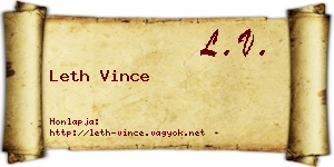 Leth Vince névjegykártya